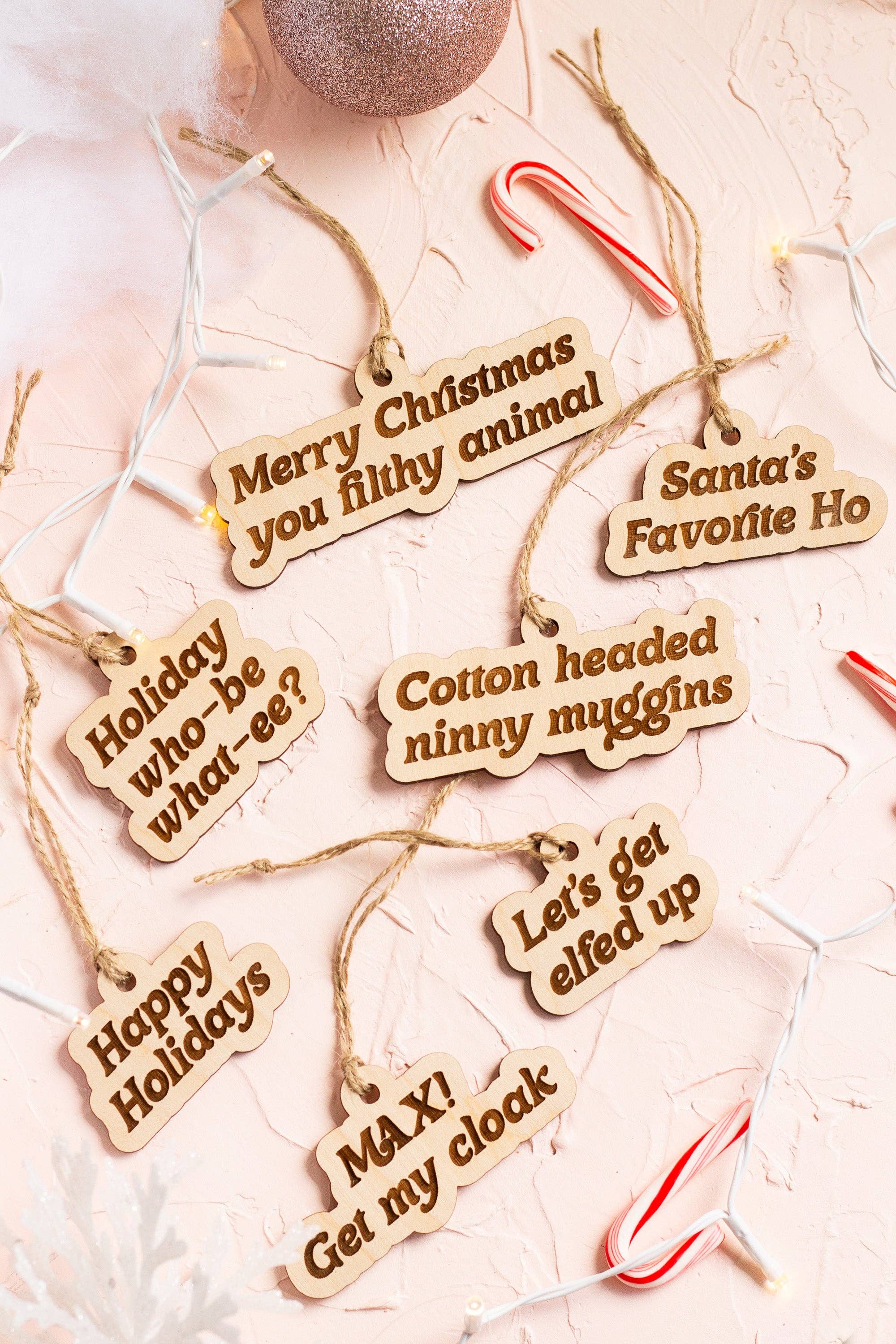 The Print Pantry - Wholesale Ornament - Funny Wooden Ornaments2
