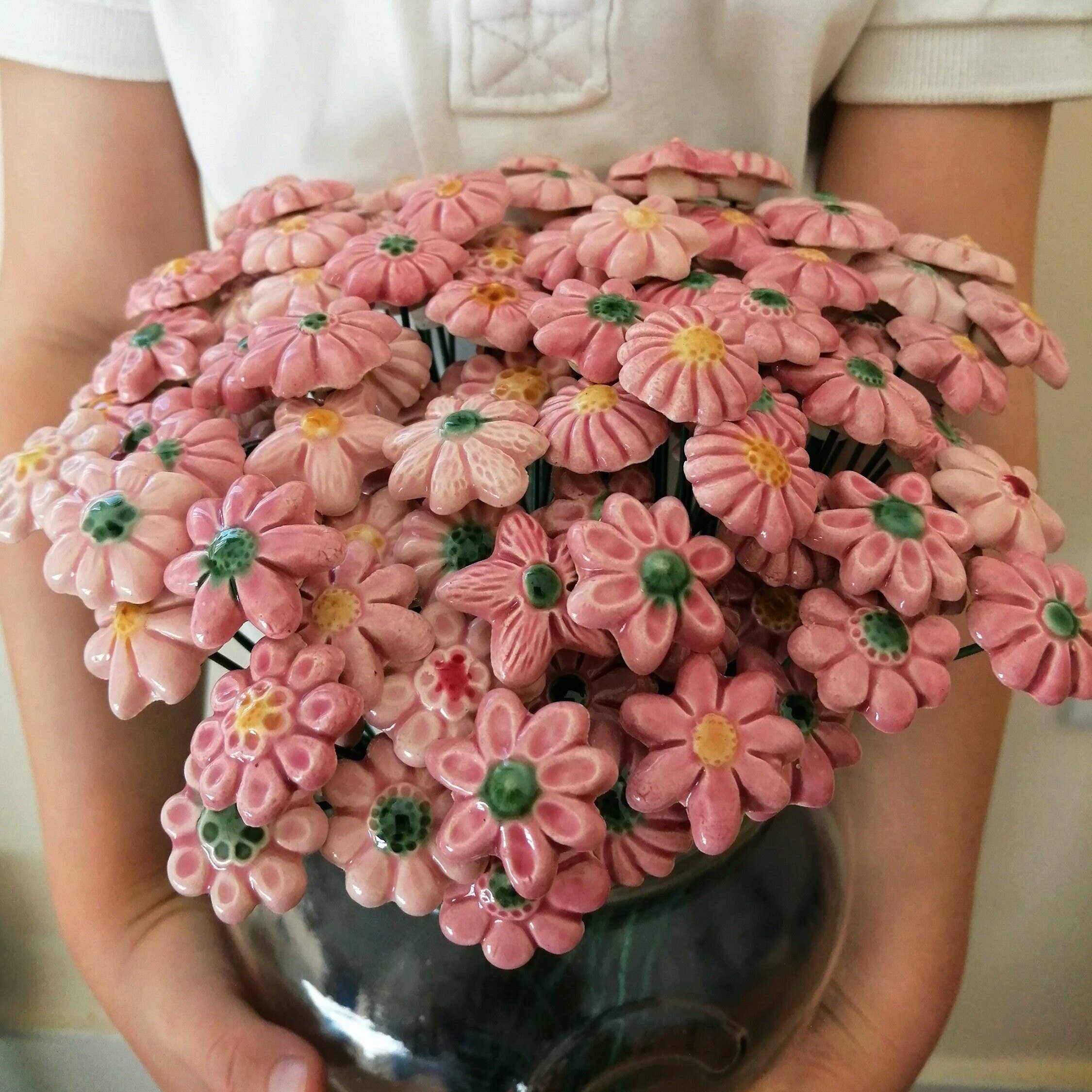 FlowerDropsArt - Vendita all'ingrosso Fiori finti - Fiori in ceramica mini, decorazione per giardino fatato8