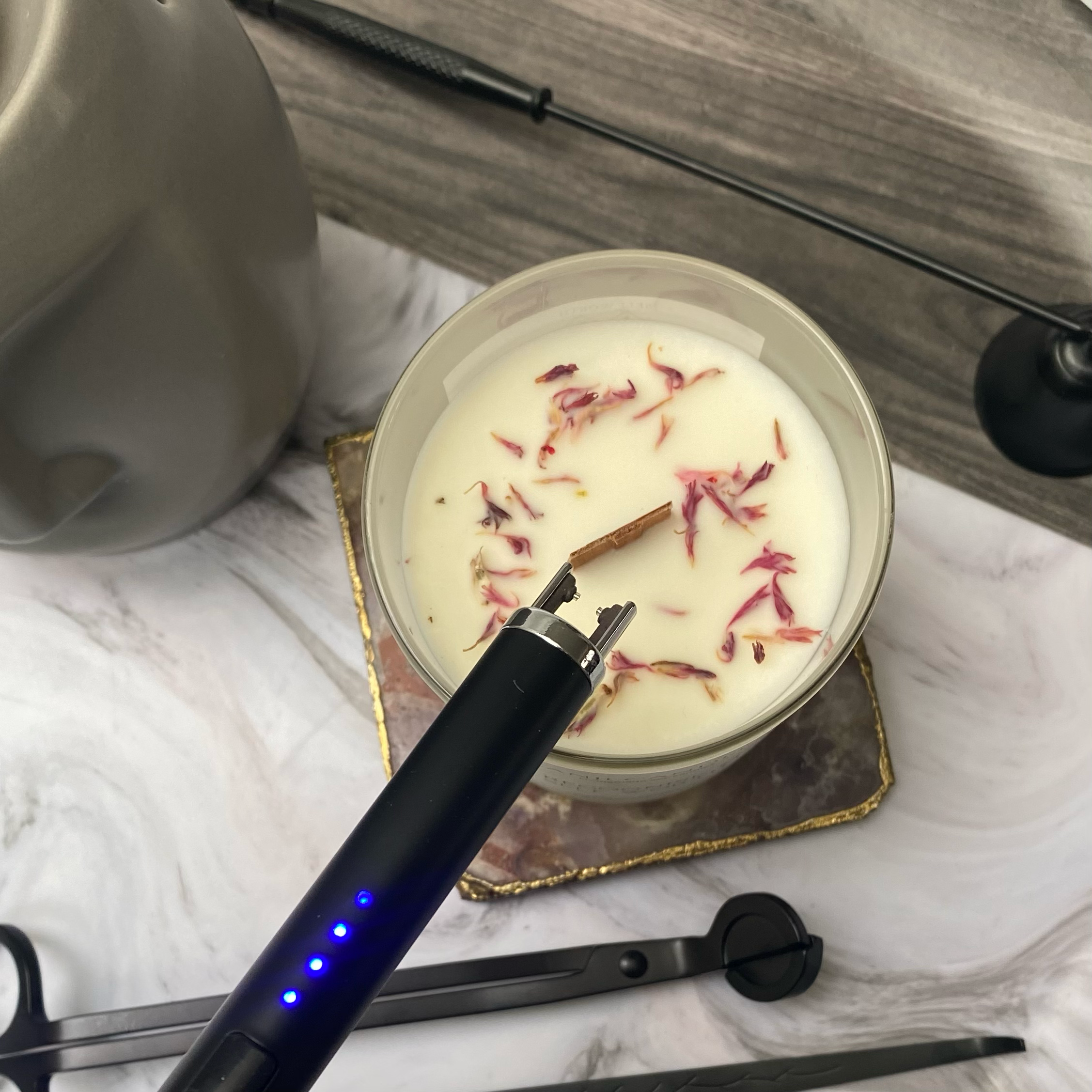 Lanji candles - Venta al por mayor Apagavelas - Kit de cuidado para velas de 4 piezas | Encendedor eléctrico | Apagavelas | Pinzas para mecha7