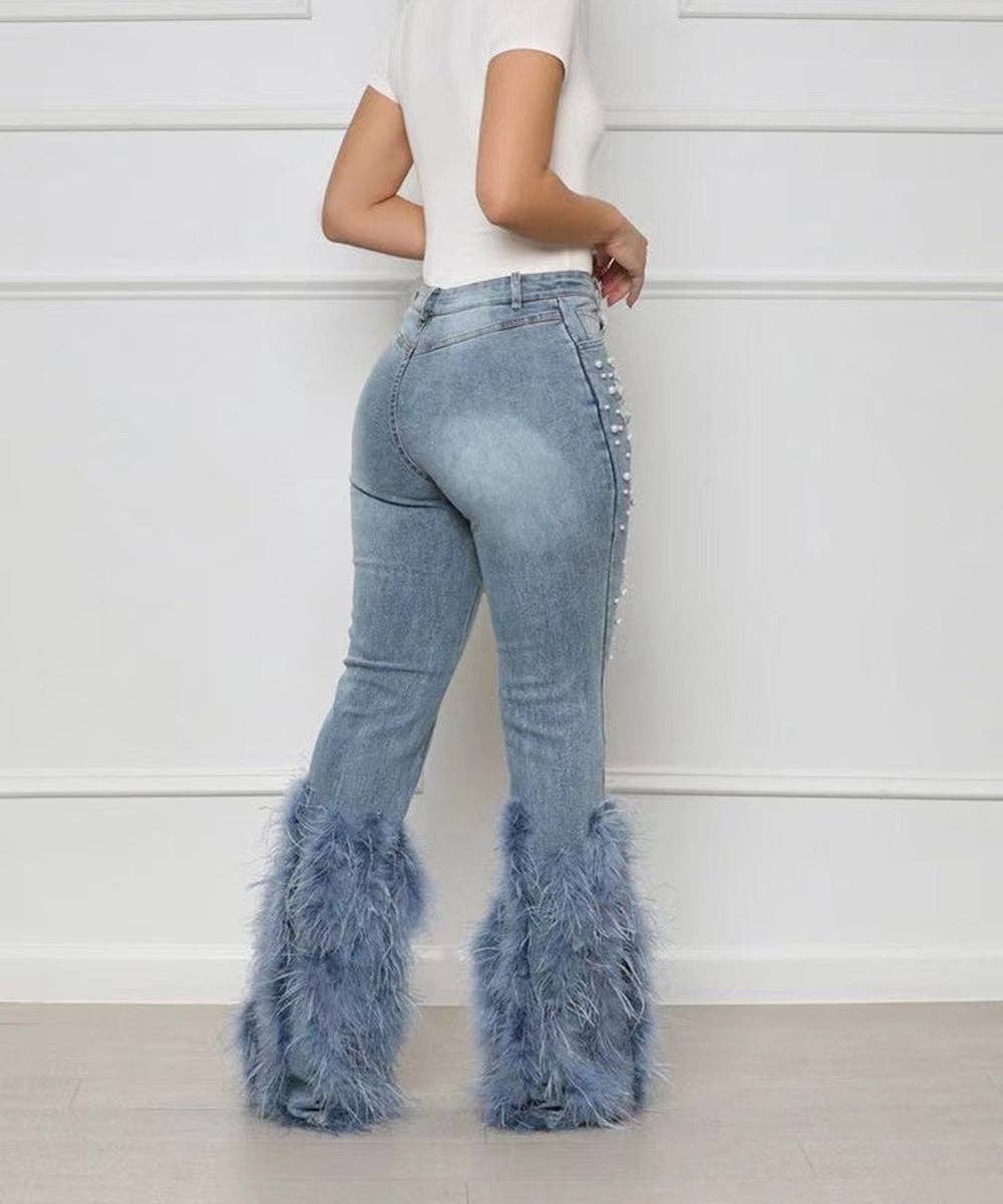 Aria Romance - Wholesale Jeans - Women's - Beaded Fringe Flare Jeans2