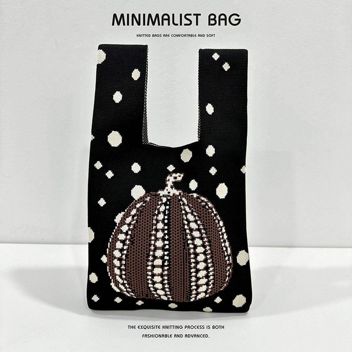 ACCITY - Wholesale Tote Bag - Women's - WOMEN PUMPKIN KNITTED SHOULDER HANDBAG_CWAB15026