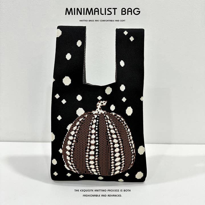 ACCITY - Wholesale Tote Bag - Women's - WOMEN PUMPKIN KNITTED SHOULDER HANDBAG_CWAB15026