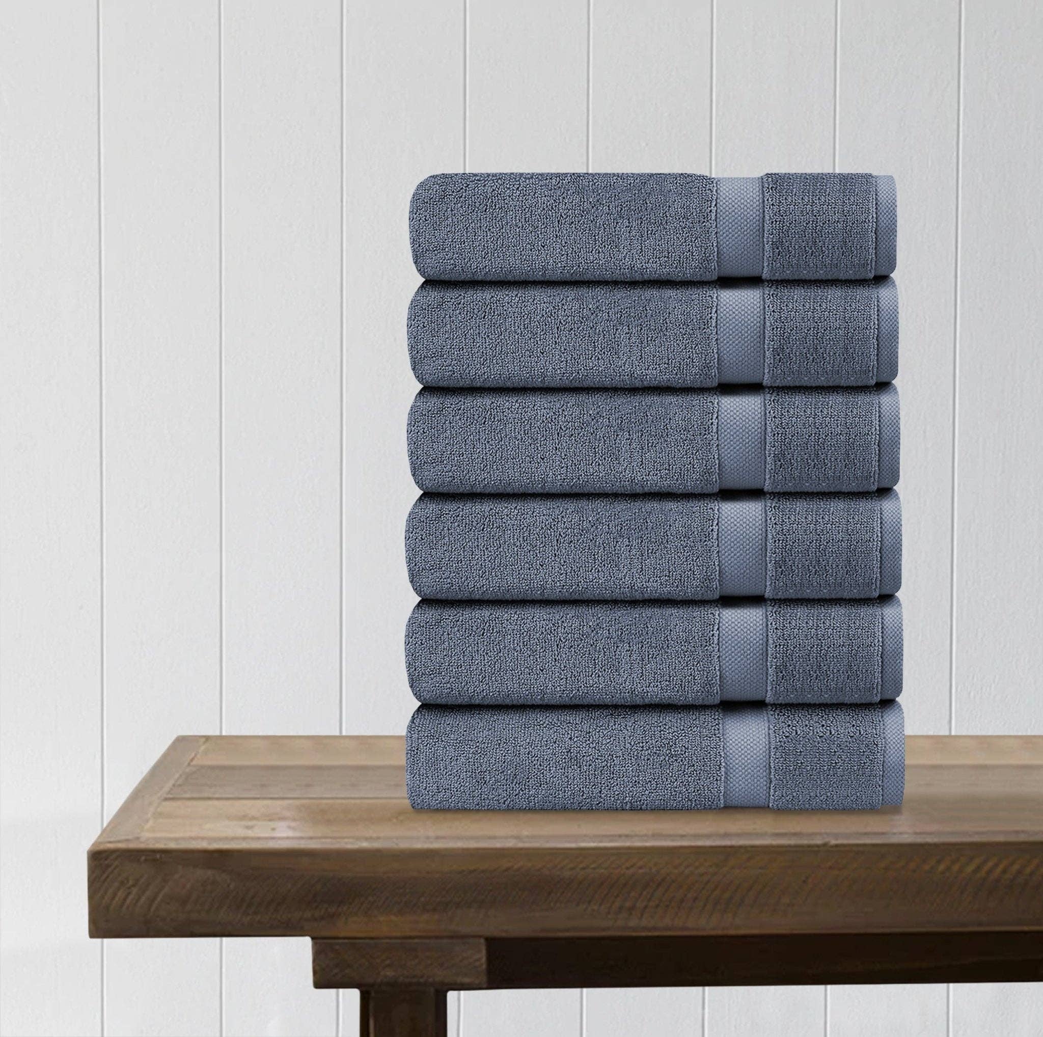 Delara - Wholesale Towel Set - 100% Organic Cotton Quick Dry Wash Cloth (Pack of 6)10