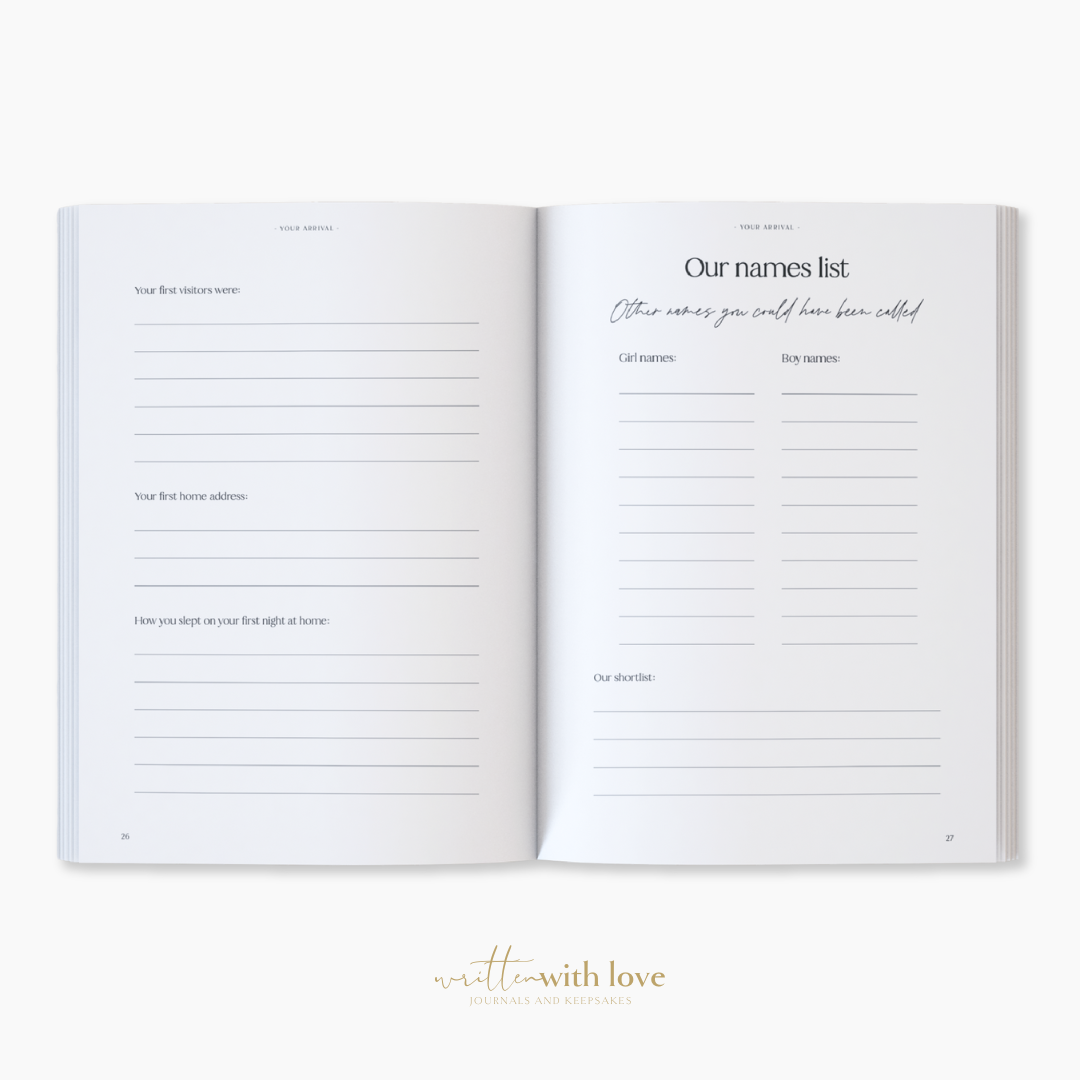 Written With Love – wholesale Memory book – Child & baby – Baby Memory Book with Keepsake Box - Classic White11