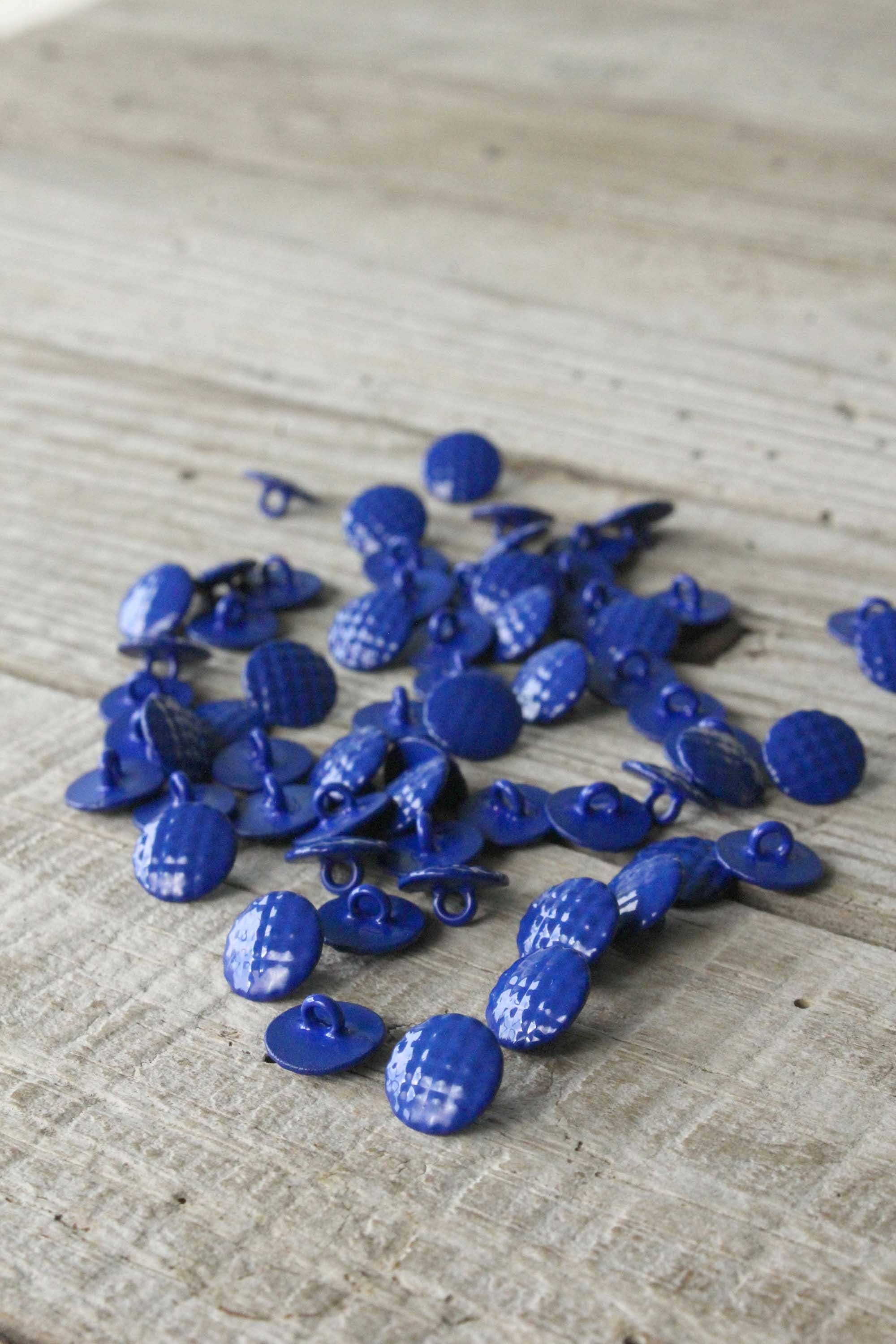 Eglantine et Zoé – wholesale Sewing button/snap – Royal Blue Checkered Button0