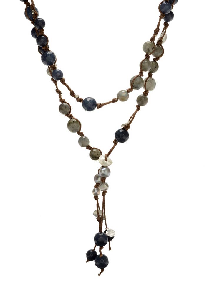 Carola Lariat - blå agat/labradorit för wholesale av In2 design