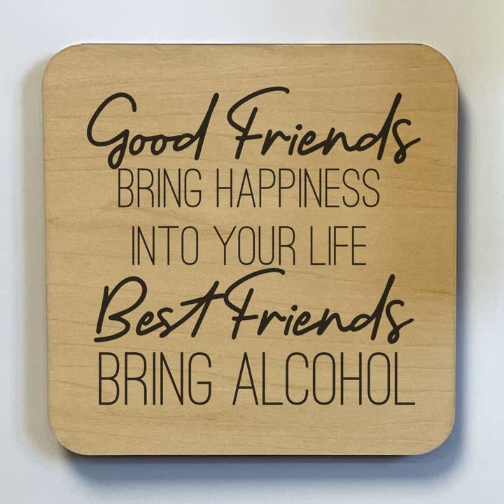 GOOD FRIENDS BRING HAPPINESS Magnet/Drink Coaster for wholesale by dkhandmade