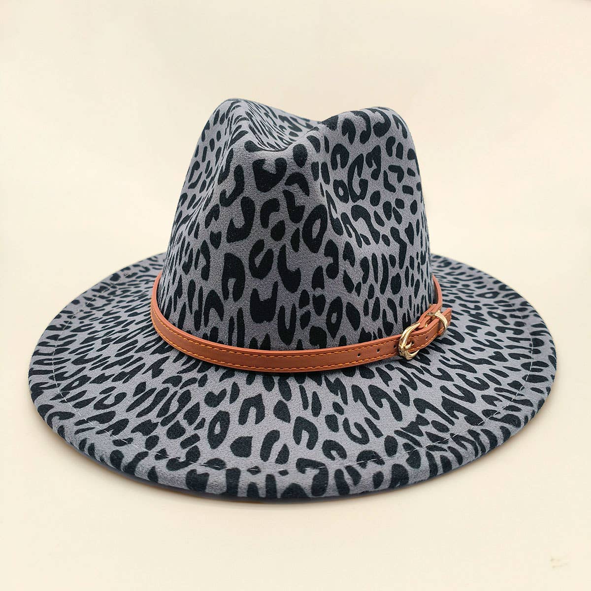 ACCITY - Wholesale Fedora - Women's - WOMEN WARM AND SIMPLE LEOPARD PANAMA HAT_CWAH070414