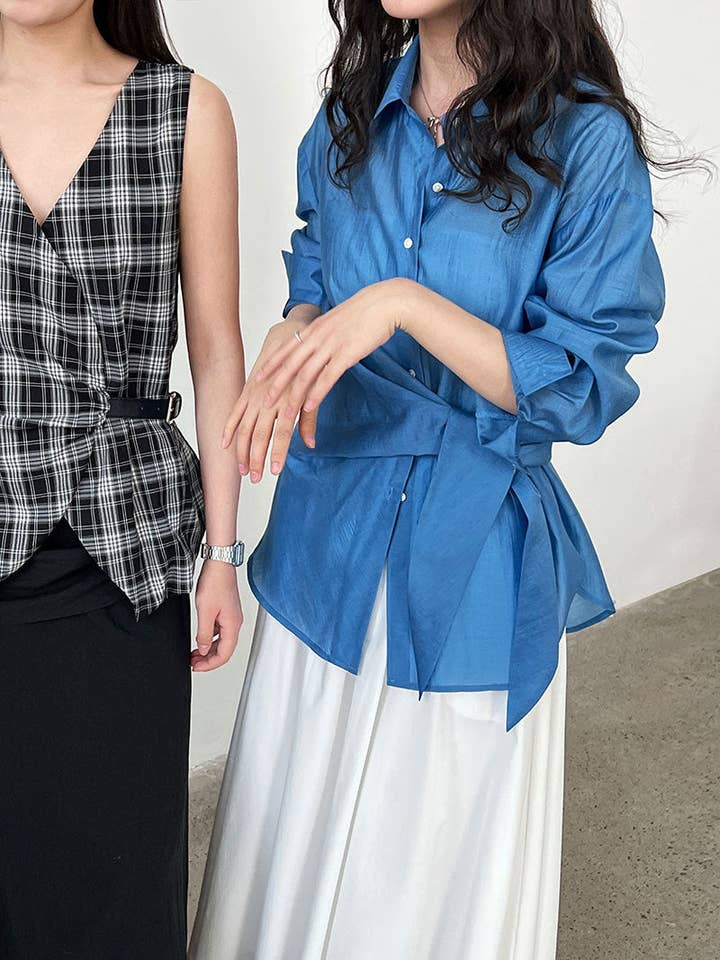 Marayn - Wholesale Button Down Shirt - Women's - 2025 NEW Luxe Tencel Sun Shirt Effortless French Style2