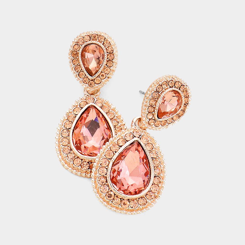 Sensibling Corp. - Wholesale Dangle Earrings - Rhinestone Trim Teardrop Evening Earrings2