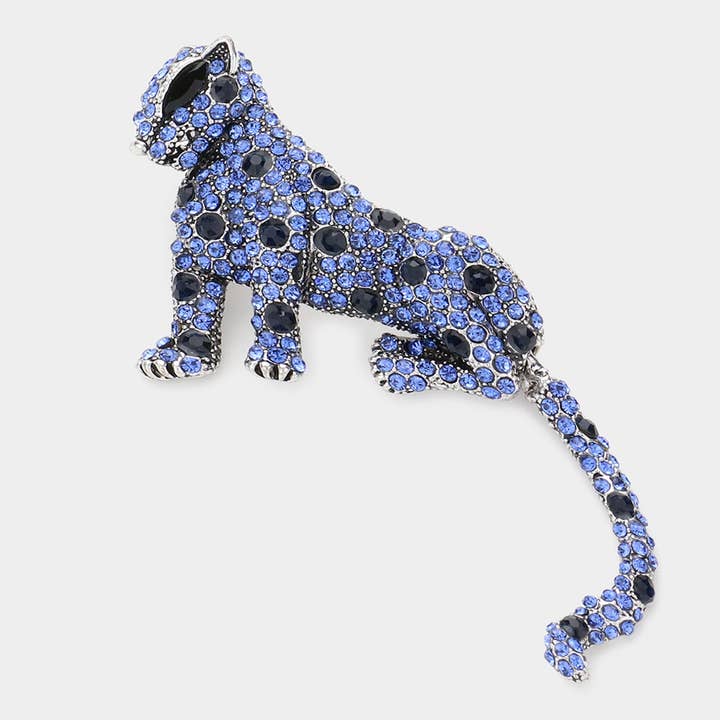 Sensibling Corp. – alfinete de lapela por atacado – Broche com Alfinete de Leopardo Ornamentado com Pedras