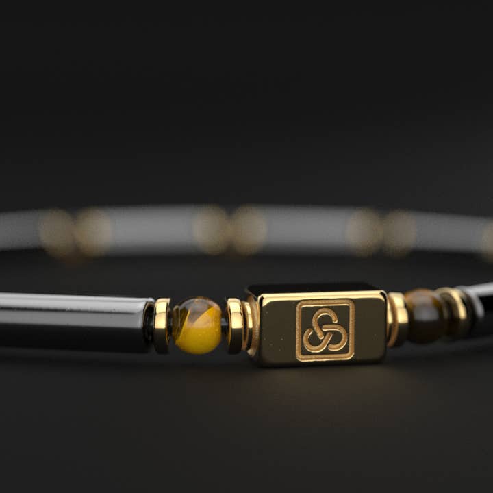 Seekers Men's Jewelry – Pulseira de missangas por atacado – Pulseira Hematite + Olho de Tigre 4mm | PIPE