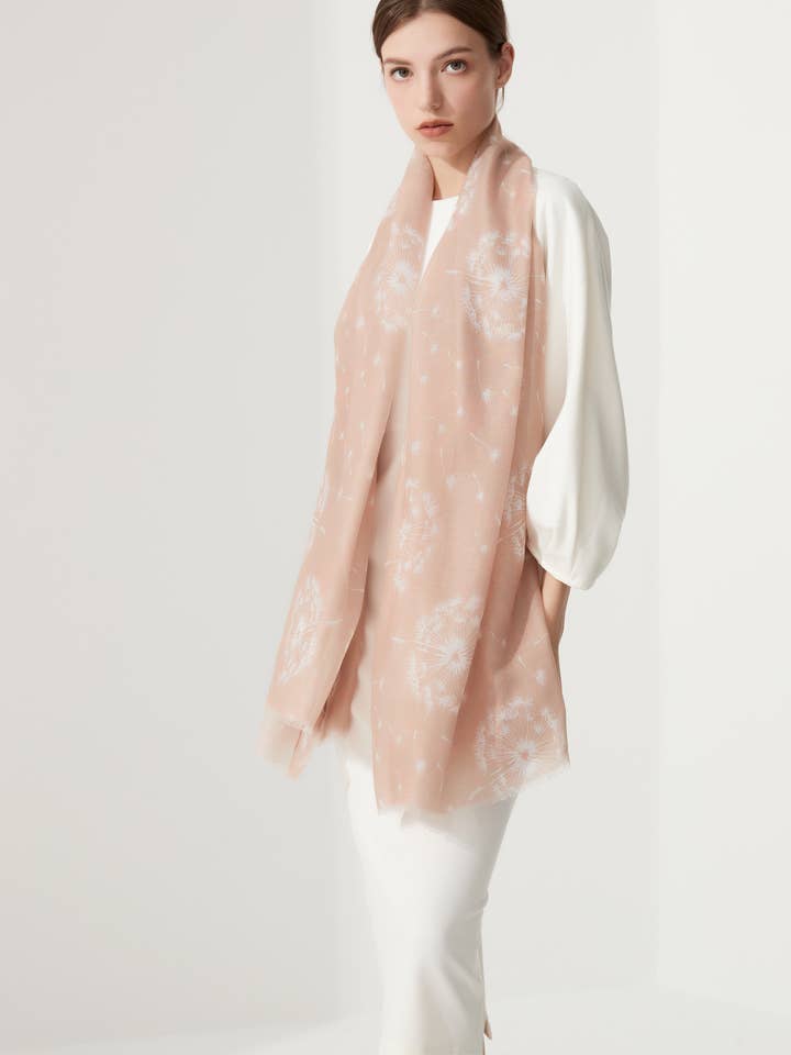 Graceful Bloom Print Tørklæde – Tørklæder til Kvinder for engroshandel hos Aavion