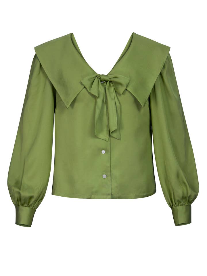 Chic Star Fliegenhemd aus Viskose in Übergröße in Grün 030824 für den Großhandel von CHIC STAR