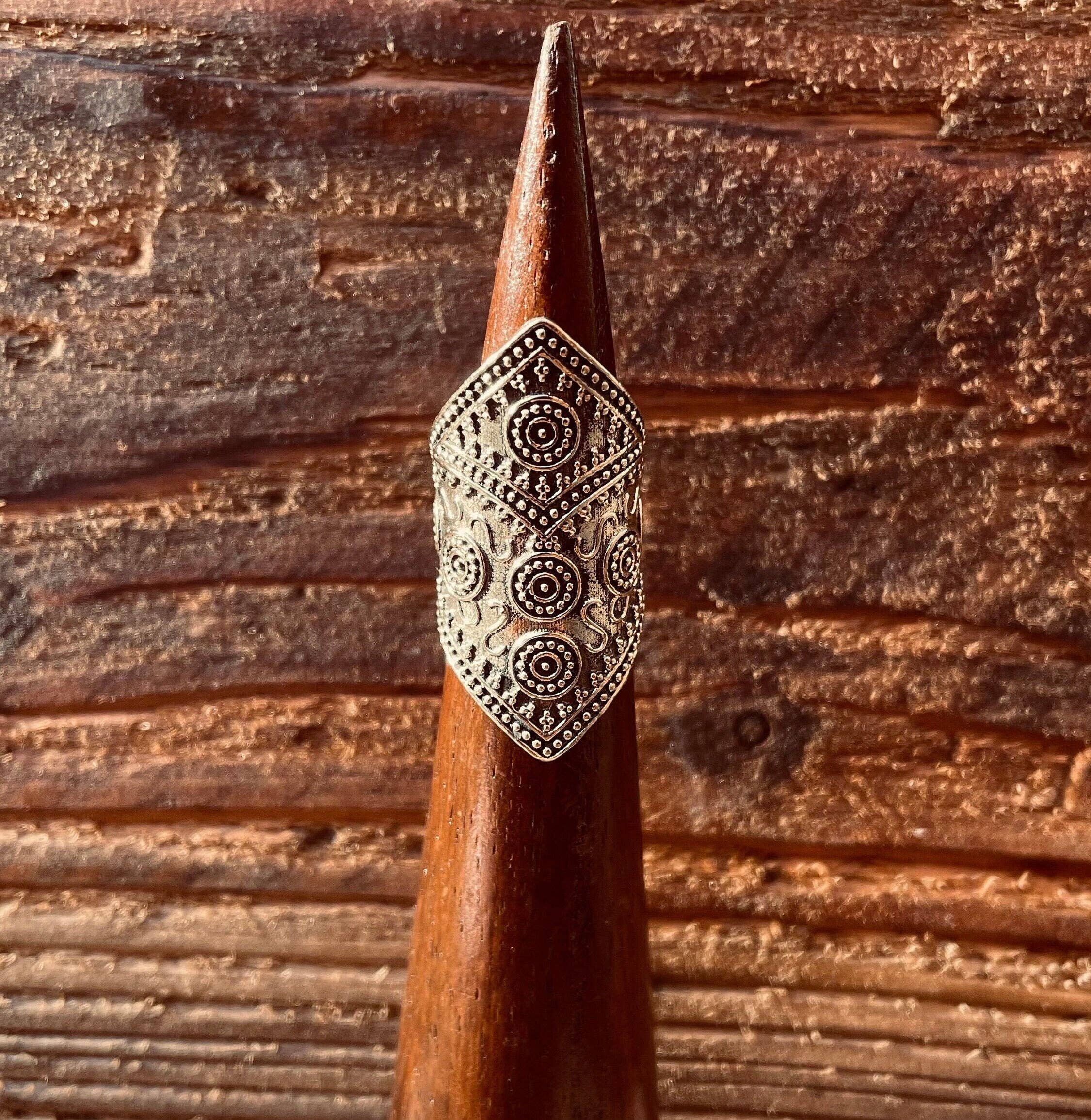 Kaali Boutique – wholesale Band/stacked ring – Gold Boho Ring Ethnic Brass / Rustic / Festival / Tribal / Hippie / Gypsy / Psy / Thumb / Gift or Her / Engraved Design / Bohemian0