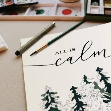 Cate Paper Co. - Wholesale DIY Craft Kit - Snowy Woods Paint-By-Numbers kit1