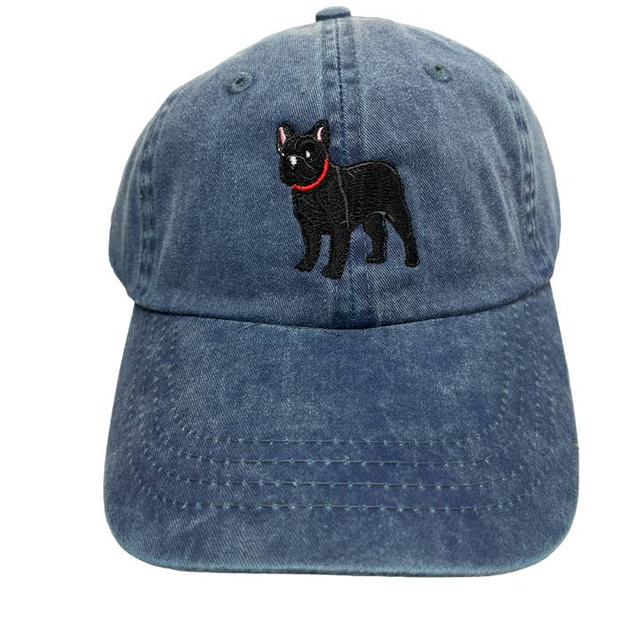 French Bulldog, Black, Dog Breed Baseball Cap for wholesale by Tug Tees