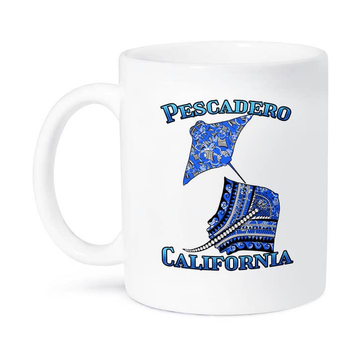 3dRose - Wholesale Coffee Mug - 3dRose, Blue tribal stingray for any vacation to Pescadero, California, Mug8