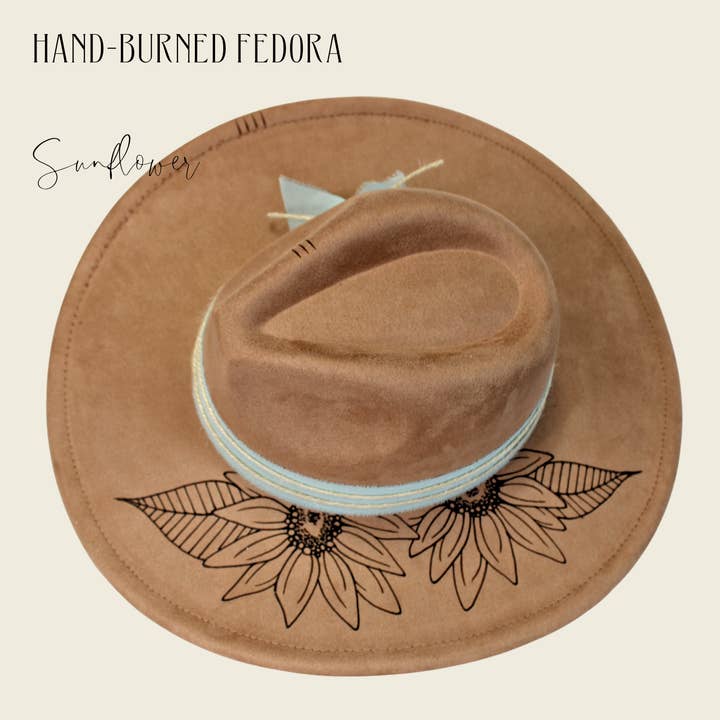 Wildflowers and Barley – Großhandel Fedora-Hut – Damen – Sonnenblumen handgebrannter Fedora7