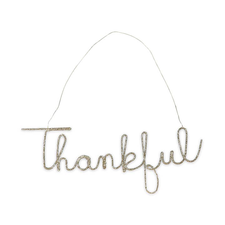 Bethany Lowe Designs - Wholesale Christmas Decoration - Thankful Wire Word Large