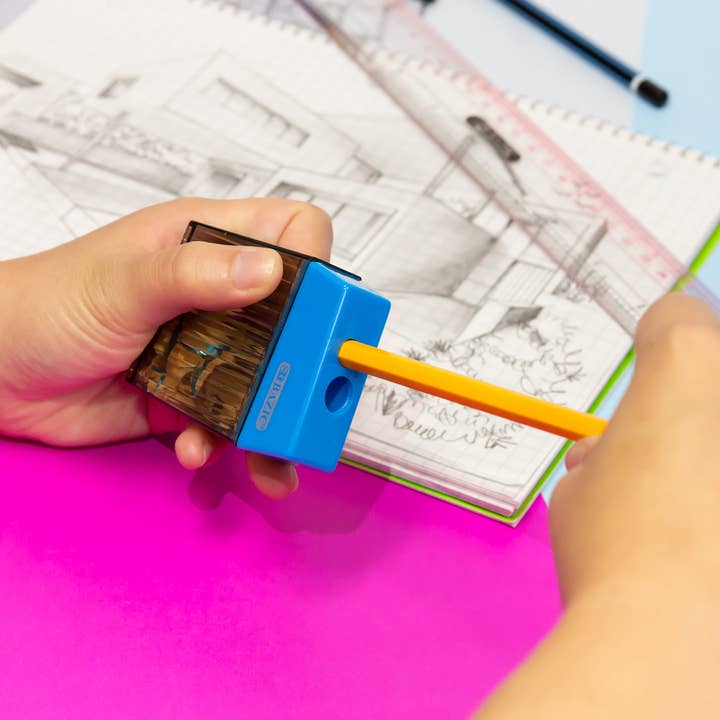 BAZIC Products - Wholesale Pencil Sharpener - Dual Blade Square Sharpener w/ Receptacle