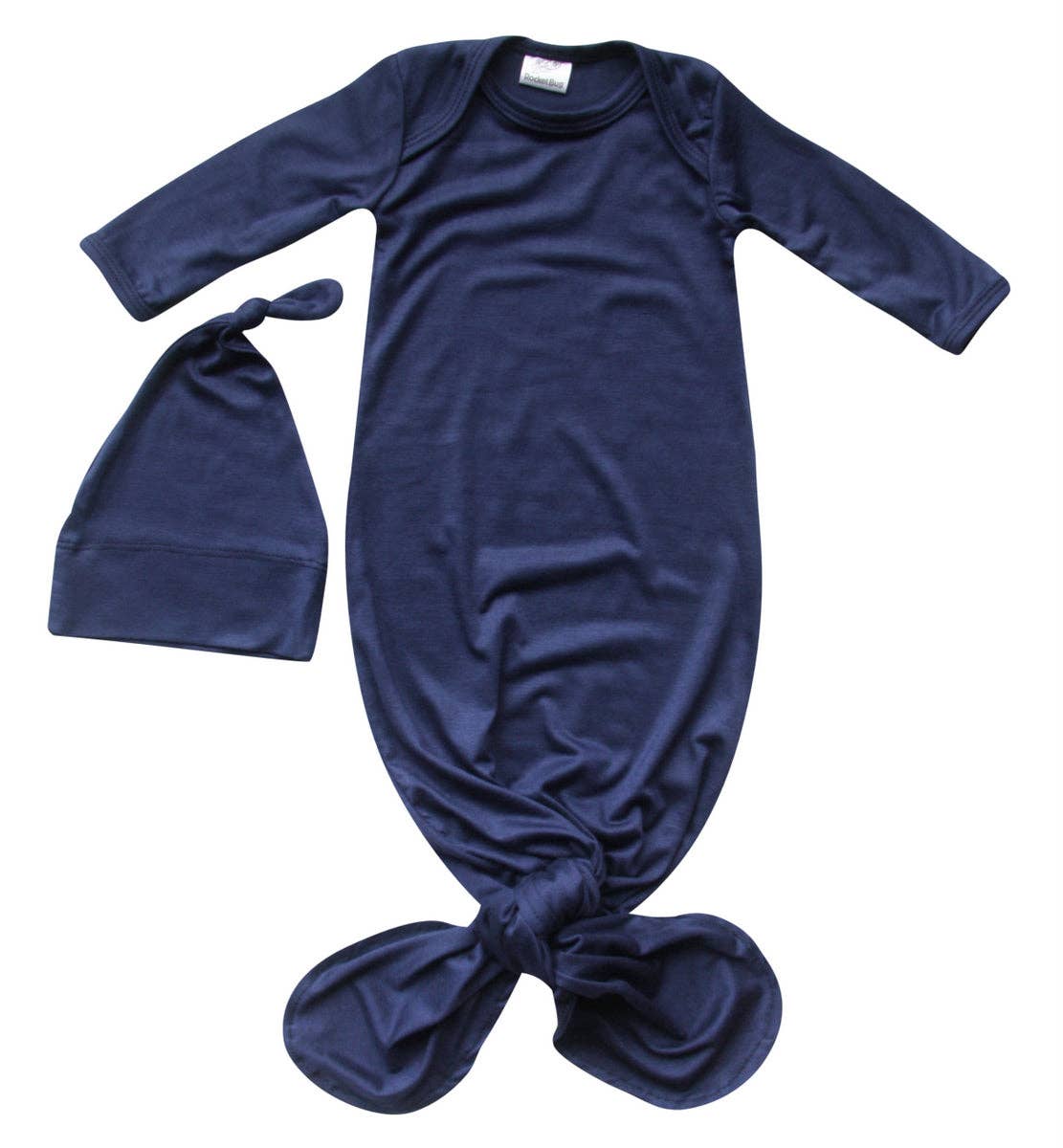 Rocket Bug - Wholesale Babygown Set - Baby - Silky Knotted Baby Gown with Knotted Hat - Infant Sleeper1