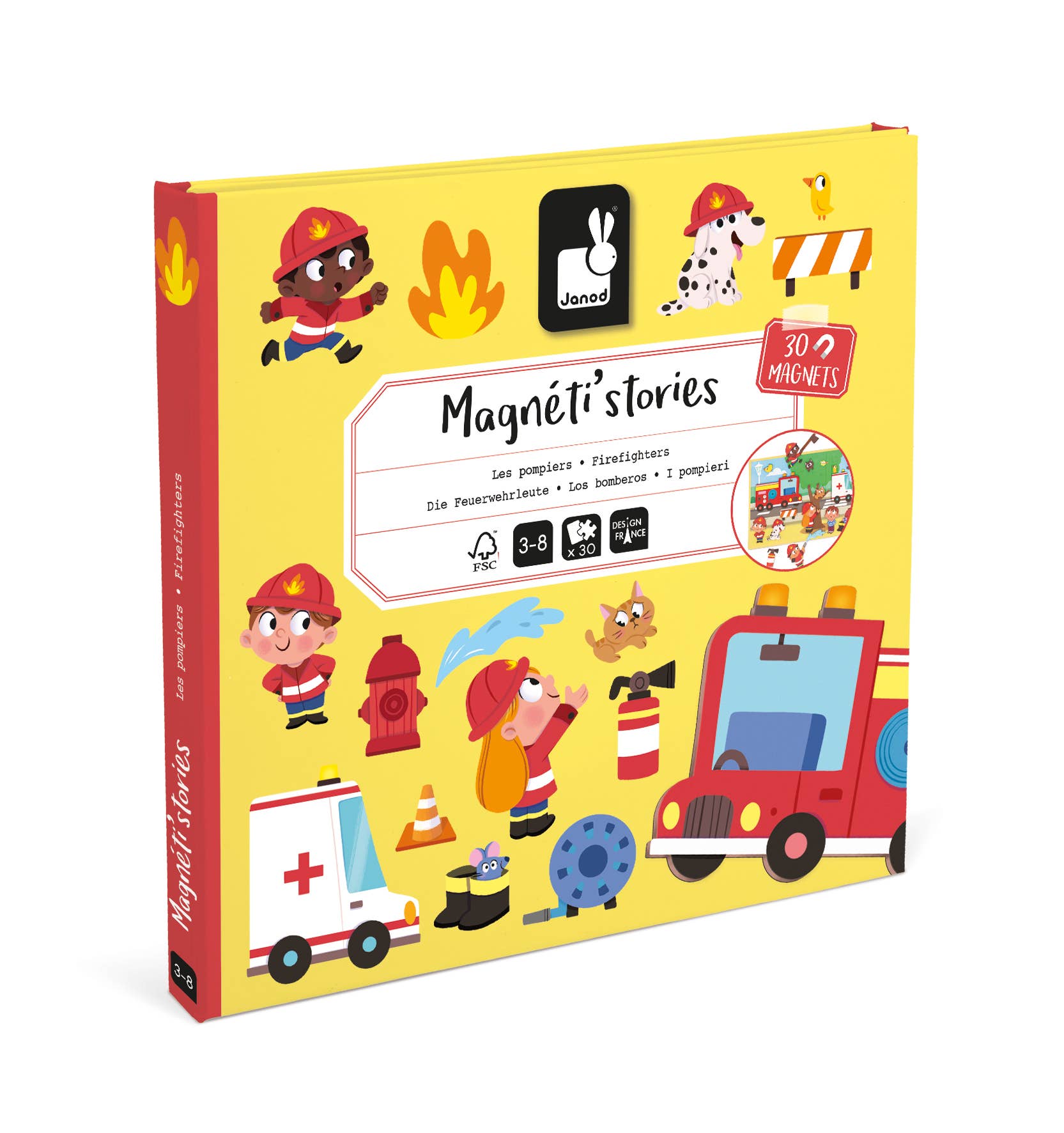 Janod - Wholesale Toy Set - Kids - Magneti'stories - Firefighters