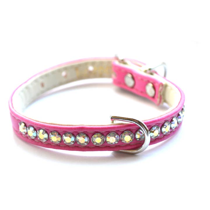 Coleira Vegan Jackie O para Cão Rosa-Choque por atacado de Luxepets