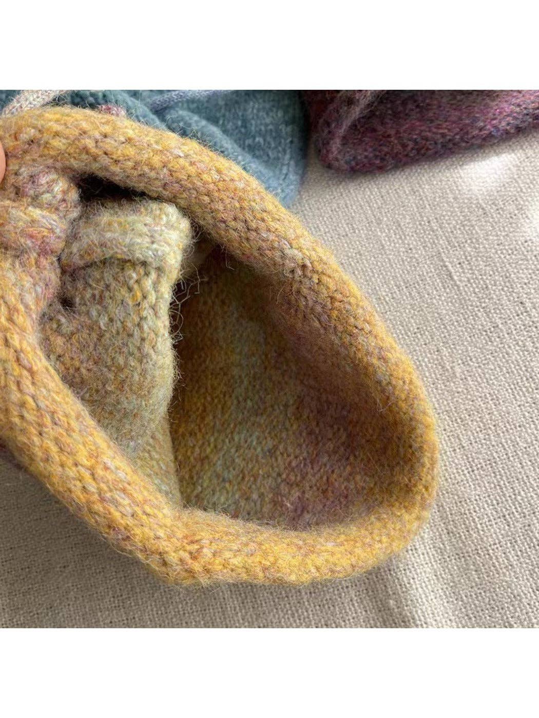 Funkyrel® Atzbranding Limited – wholesale Mössa - Dam – Haila - Justerbar Slouch Stickad Mössa med Gradientfärg8