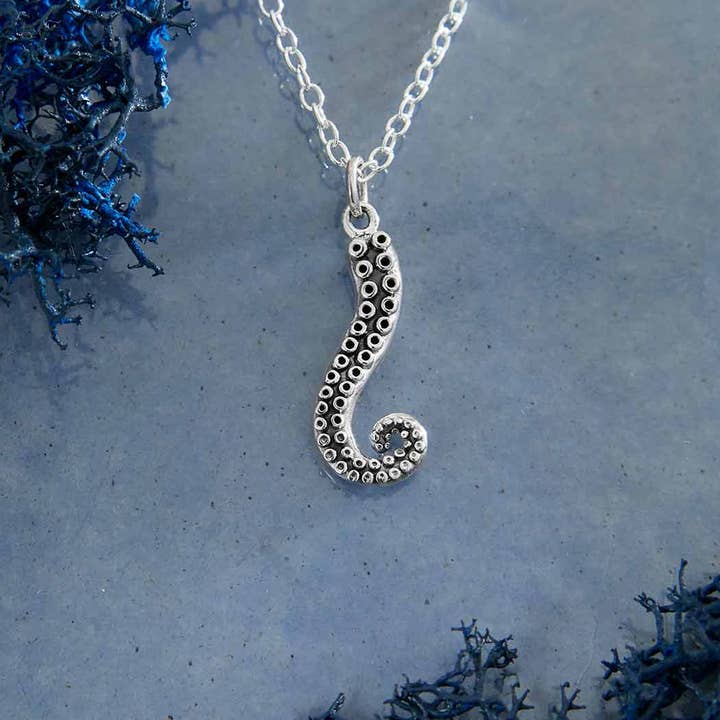 Nina Designs - Wholesale Pendant/Charm Necklace - Sterling Silver Octopus Tentacle Necklace