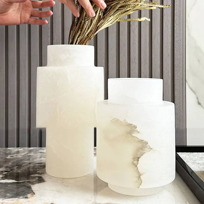 Kiyo Home – wholesale Vase – Scandinavian White Onyx Vases | Marble Vase | Nordic Decor11