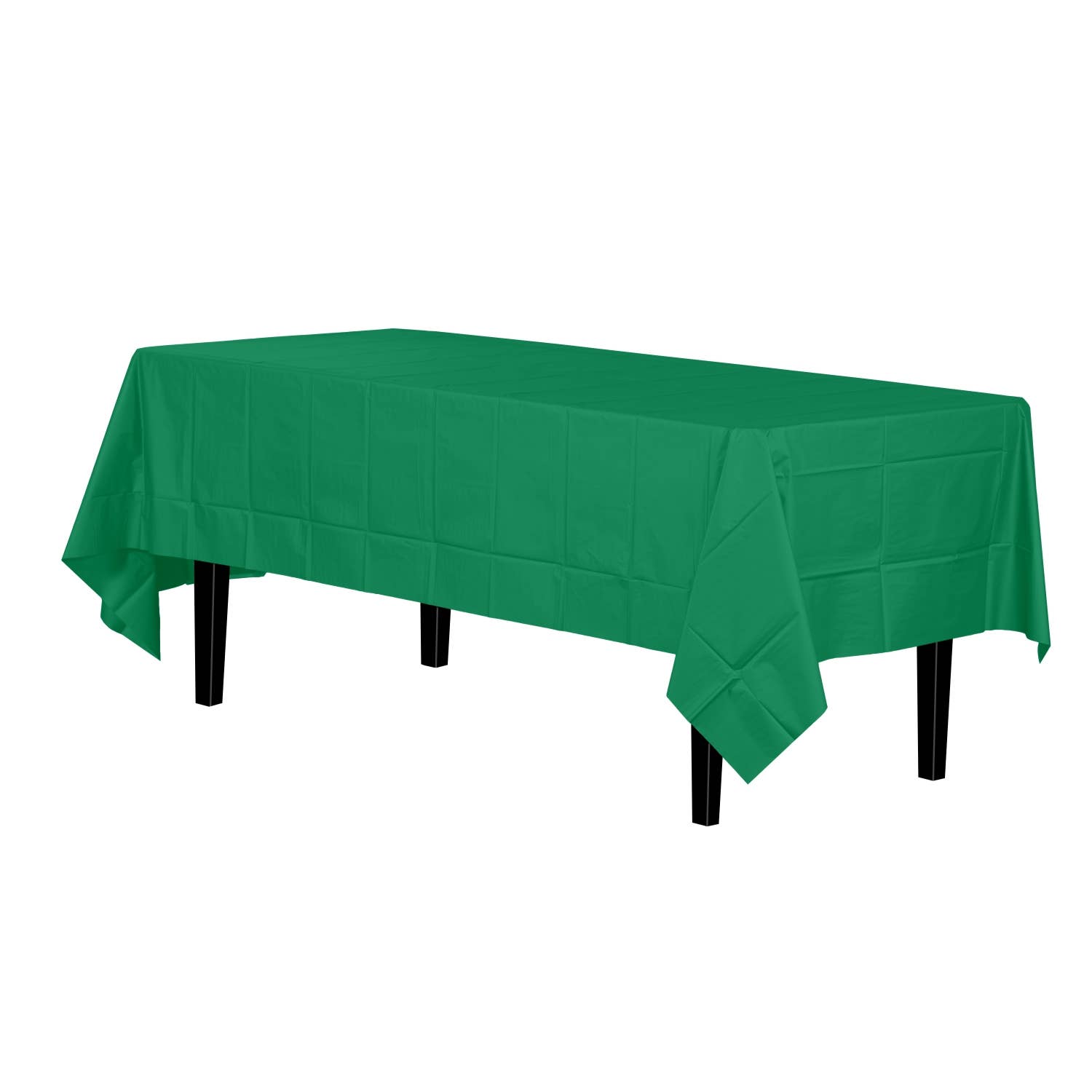 Emerald Green Plastic Tablecloth |54 in. x 108 in. for wholesale on Faire0