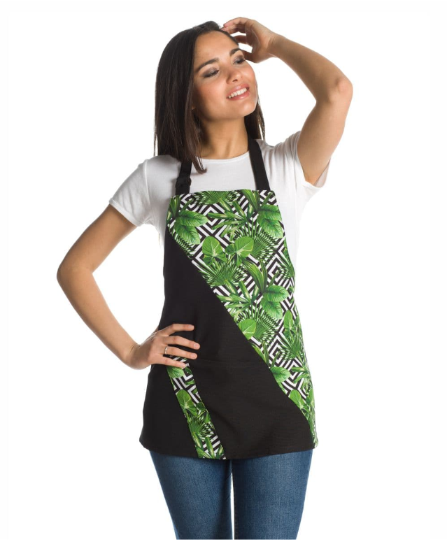 West Rose abbigliamento professionale - Vente Tabliers - TABLIER DE TRAVAIL STELLA JUNGLE NOIR1