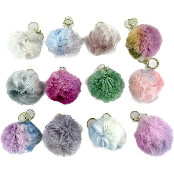 ASSORTI Porte-clés pompon KC0428-1 (lot de 12) en vente sur Faire2