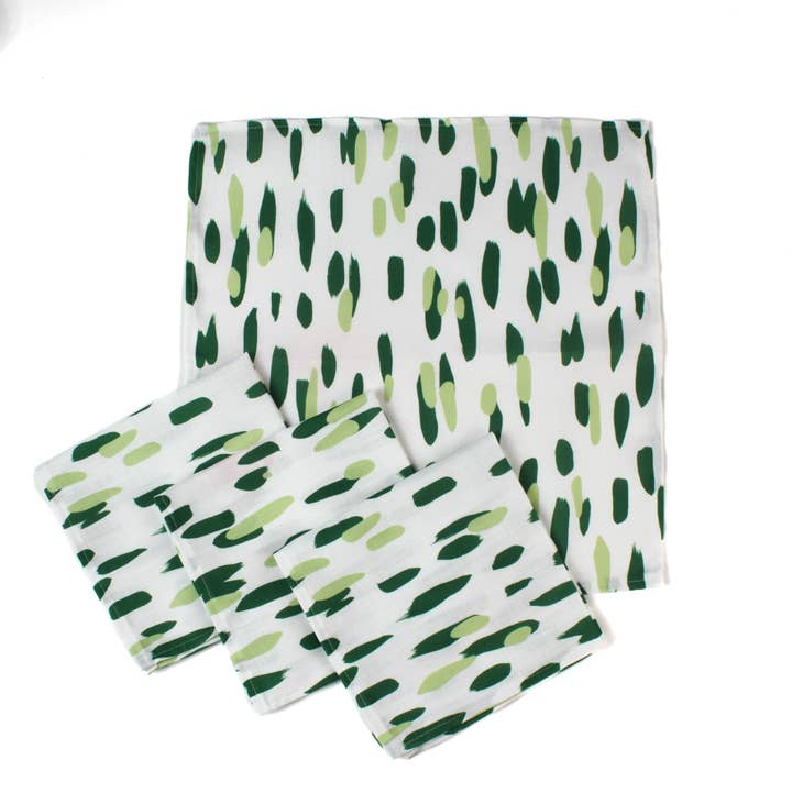 Serviettes de table en tissu vert Club House, ensemble de 4 pour la vente par Madcap Cottage