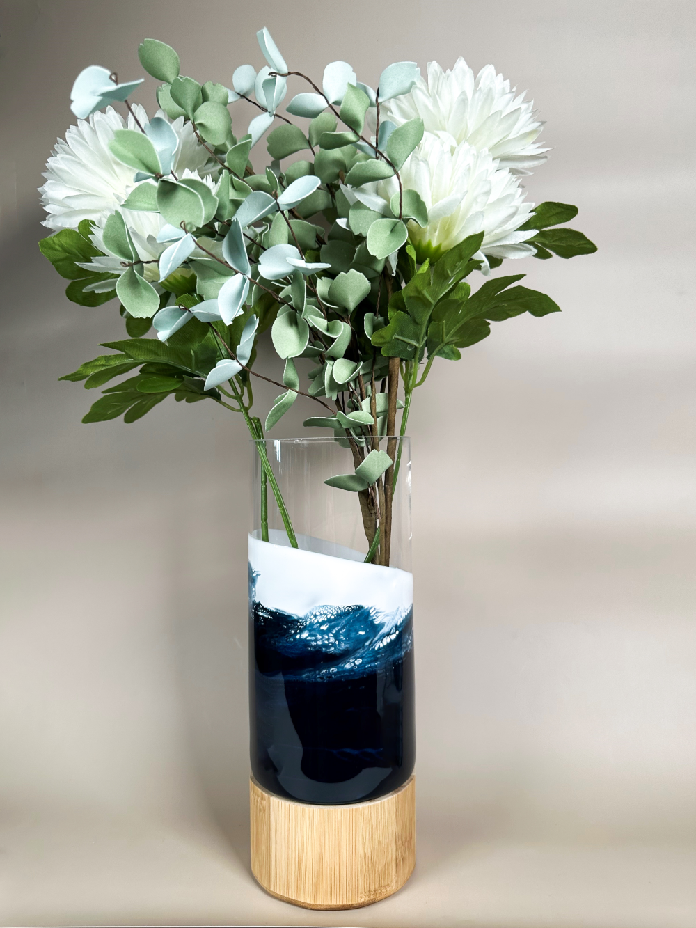Lynn & Liana Designs - Wholesale Vase - NEW!!! Resin Accented Vase with Bamboo Base (NO TARIFFS)29