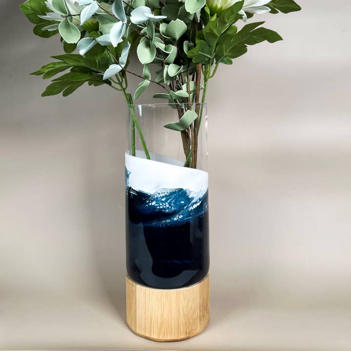 Lynn & Liana Designs - Wholesale Vase - NEW!!! Resin Accented Vase with Bamboo Base (NO TARIFFS)29