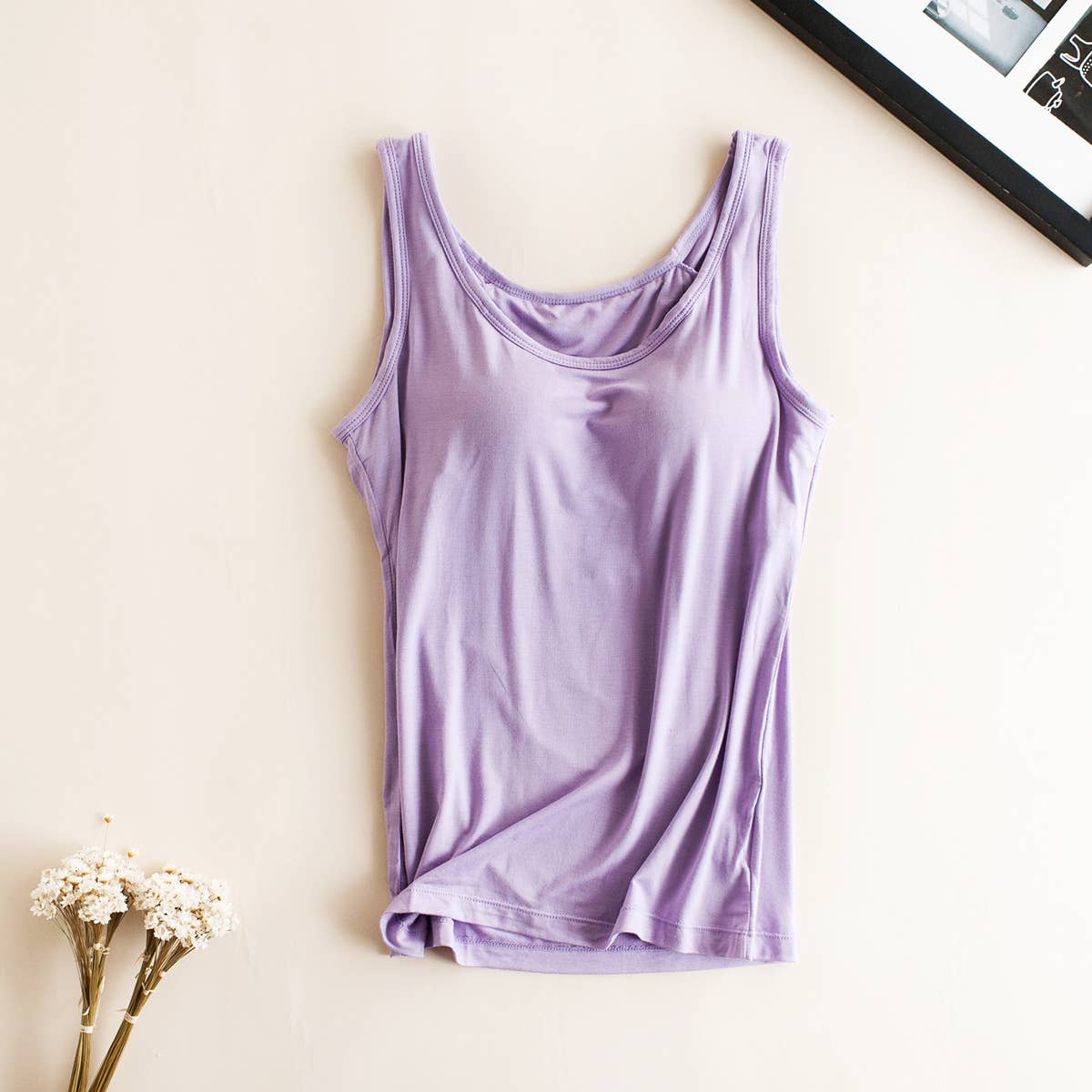 HIDDENBRAND - Wholesale Tank Top - Women's - Essential Basic Soft Modal tank top w built in bra11