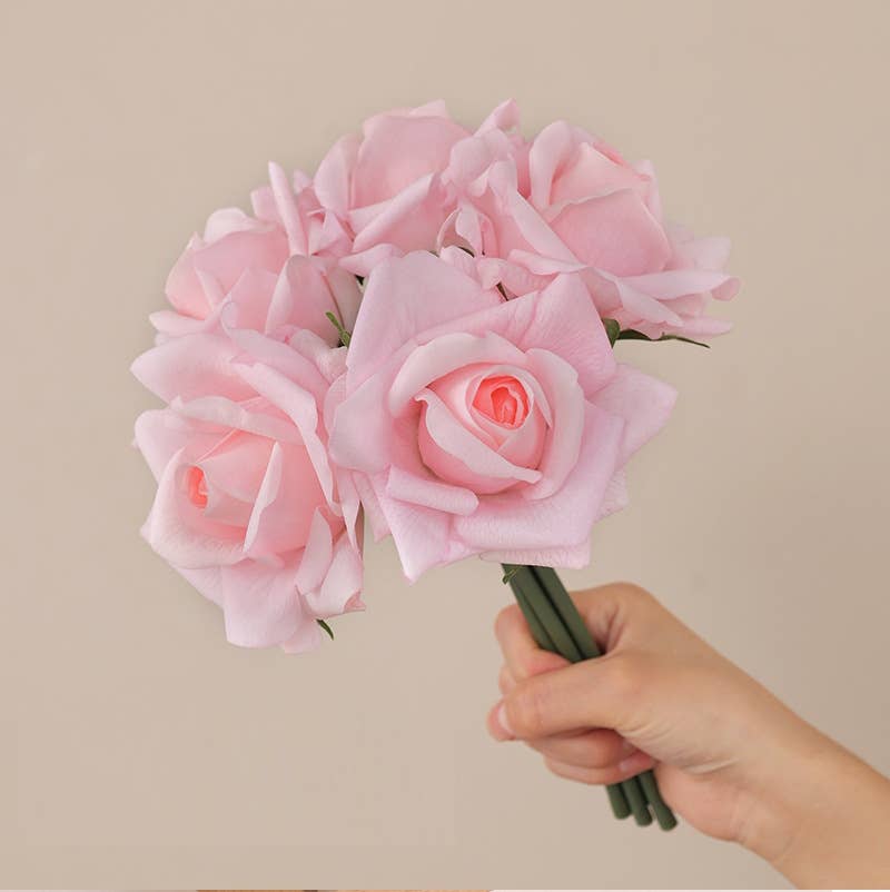 Angel Isabella - Wholesale Artificial Flowers - 10" Pack of 5 Stems-Moisturized coating Real Touch Rose12