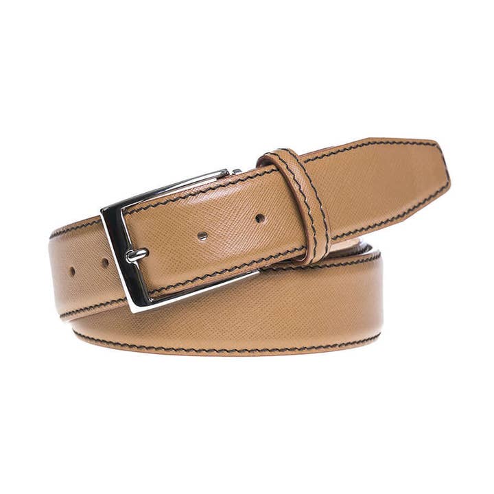 Ceinture Tan Saffiano pour la vente par Roger Ximenez