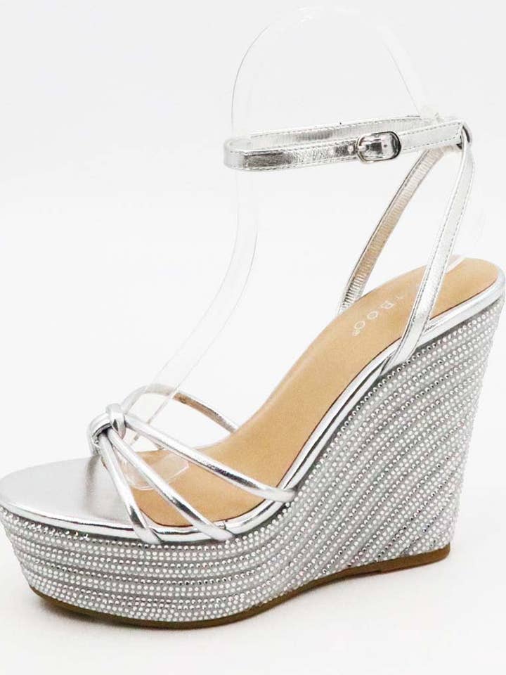 Mars Sky Shoes Wholesale - Wholesale Wedges - Women's - Bamboo CHOSEN-58 Glittering Rhinestone Wedge Sandals