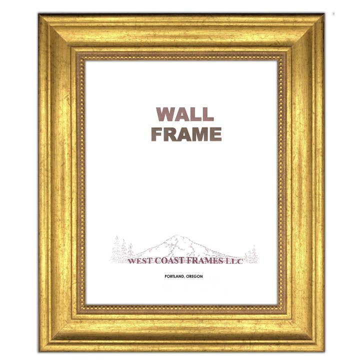 West Coast Frames LLC - Wholesale Picture Frame - 225G - 2" Gold Beaded Poly Picture Frame