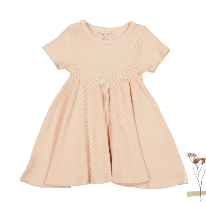 Den Kortärmad Klänning - Puder för wholesale av Lovely Littles