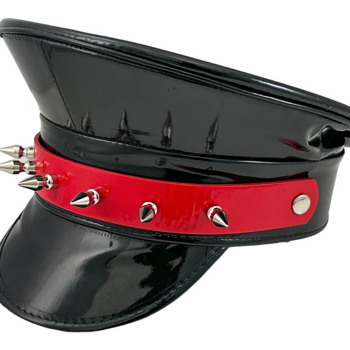 HT350P.BLK 1" PIN SPIKE CAPTAIN HAT for wholesale by Funk Plus