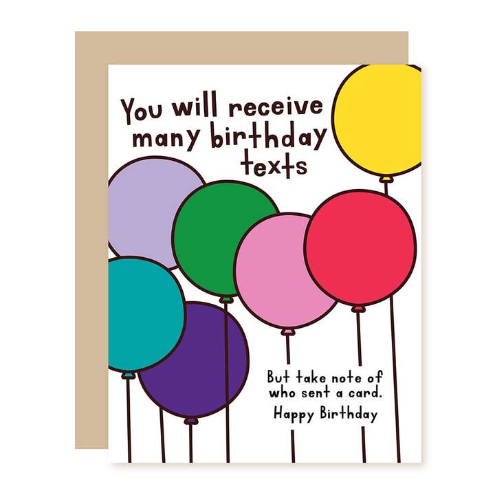 Texts Birthday Card for wholesale by A Smyth Co