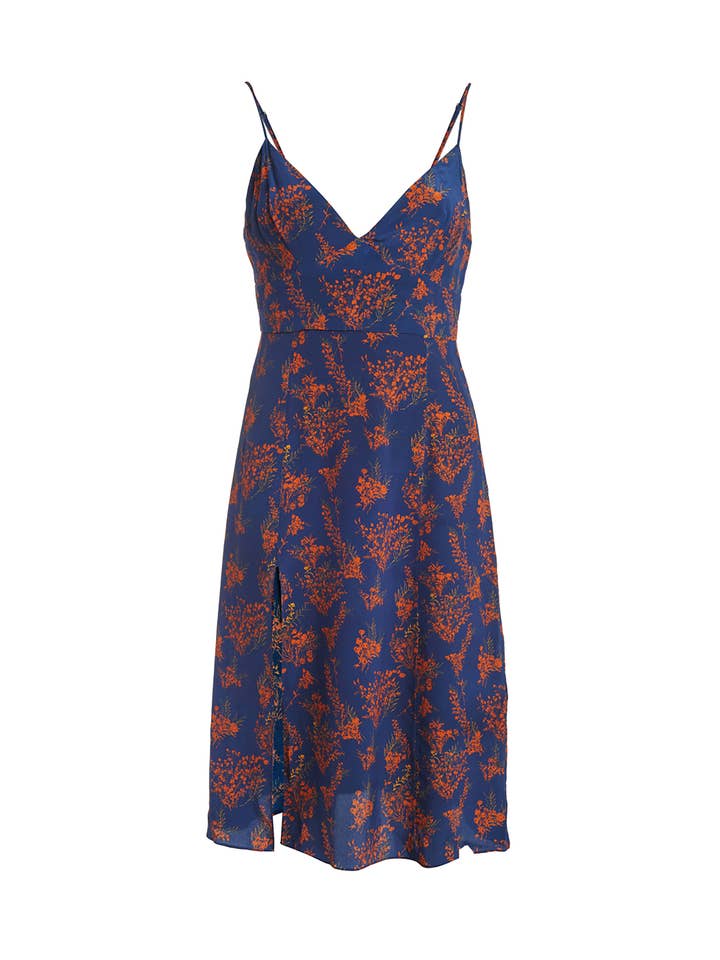 Apero Dress - With Slit - Navy/Orange for wholesale by La Femme Apéro