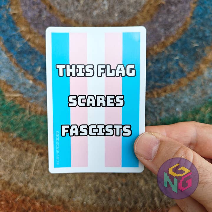 Gay Nerd Goods - Wholesale Sticker - Flag Scares Fascists Sticker2