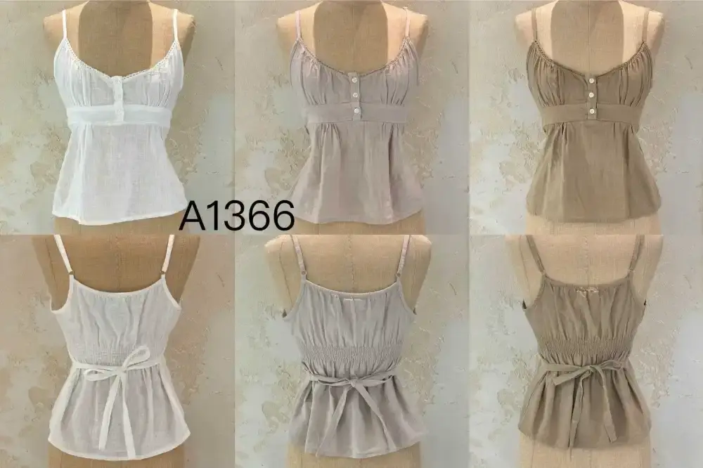 Chilli Girl Collection - Wholesale Tank Top - Women's - Camisole linen top with lace at the back7