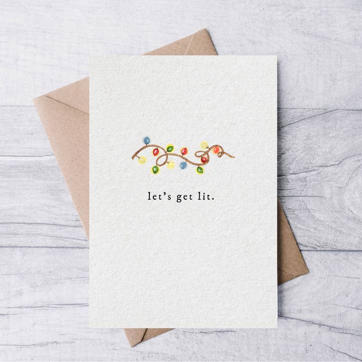 la nouille studio - Wholesale Christmas Card - let's get lit funny holiday card