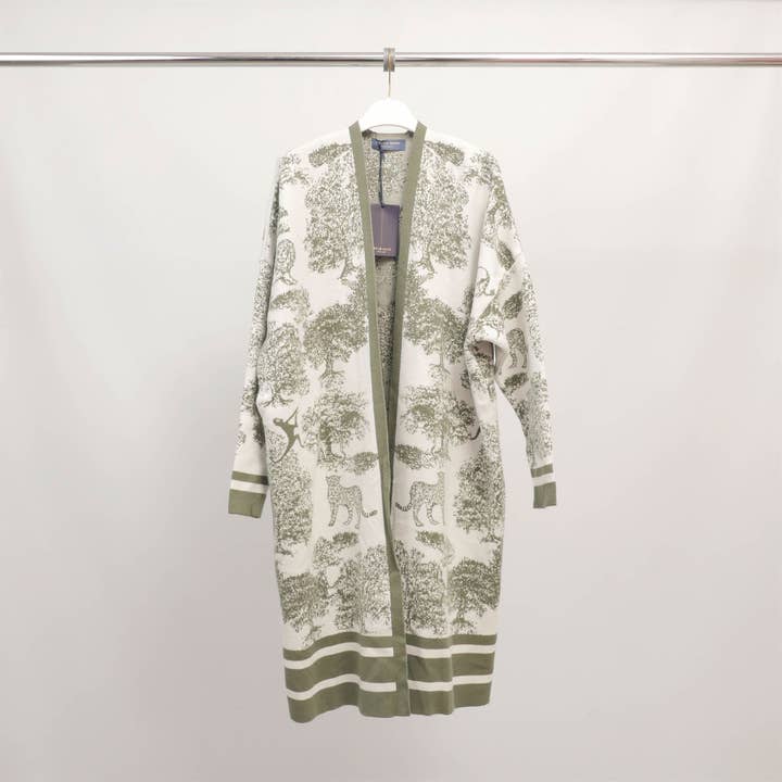 Cecile Wang - Wholesale Outerwear - Maternity - Jungle print long open cardigan MSJ76916